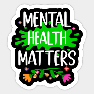 Brain Illness Mental Health Matters Lime Green Ribbon Sticker